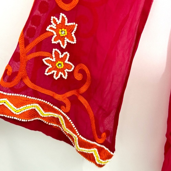 New Boston Proper Resort Embroidered Sheer Tunic Top Womens Sz XXS MSRP $129 - Picture 6 of 12